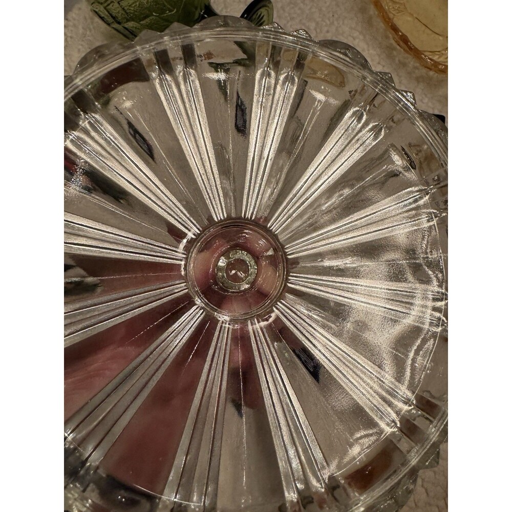 Vintage Anchor Hocking Clear Glass Old Cafe Candy Dish with Lid - Picture 3 of 3